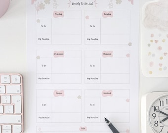 Printable Weekly To-Do List: Pastel Floral Planner (Downloadable PDF)
