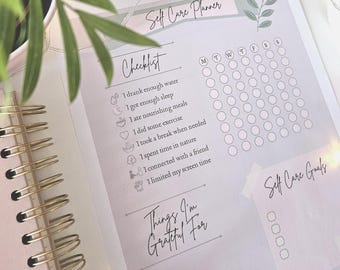 Self-Care Planner: Daily Wellness Tracker, Gratitude Prompts (A4 PDF Digital Download)