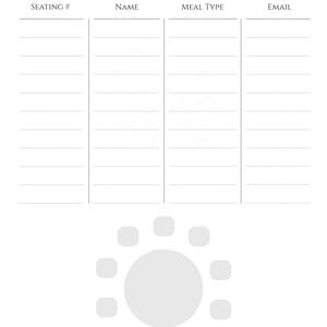 Customizable Seating Chart Design | Stylish Table Arrangement | Wedding Planner PDF