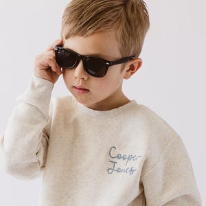 Embroidered Toddler Sweatshirt Personalized Name Kids Clothing Style Toddler Outfit Custom Embroidered Toddler Sweatshirt Gift Kids