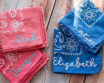 Embroidered Family Reunion Bandana Custom Last Name | Matching Family Bandana Gift | Personalized Family Trip Keepsake