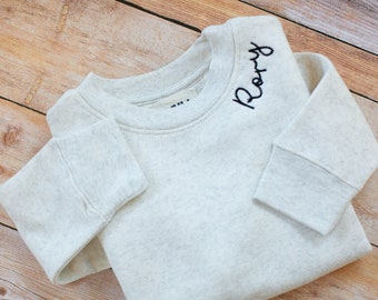 Neckline Name Sweatshirt Toddler Neckline Sweatshirt Embroidered Sweatshirt Kids Personalized Sweatshirt Toddler Initial Sweatshirt Monogram