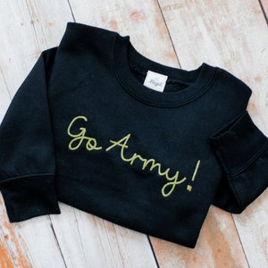 Big Brother Personalized Sweatshirt Big Sister Sweatshirt Embroidered Neckline New Sister Gift for New Brother Custom Sibling Sweatshirt Black