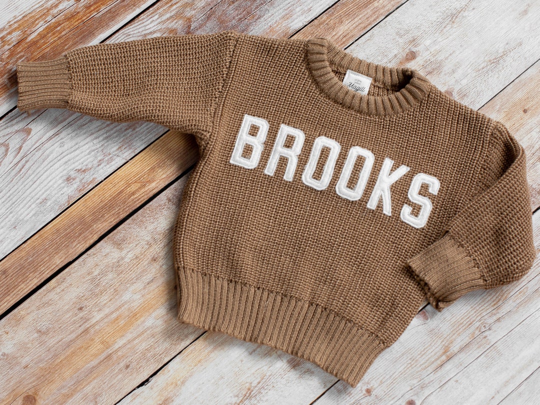 Baby Sweater With Name Baby Sweater Embroidered Baby Sweater Toddler