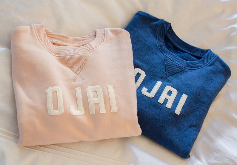 vintage sweatshirt kids toddler sweatshirt cool kids style Kids Ojai Sweatshirt; custom kids sweatshirt embroidered sweatshirt