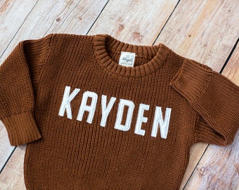 Baby Sweater with Name Baby Sweater Embroidered Baby Sweater Toddler Name Sweater Baby Crochet Sweater with Name Personalized Kid Clothing