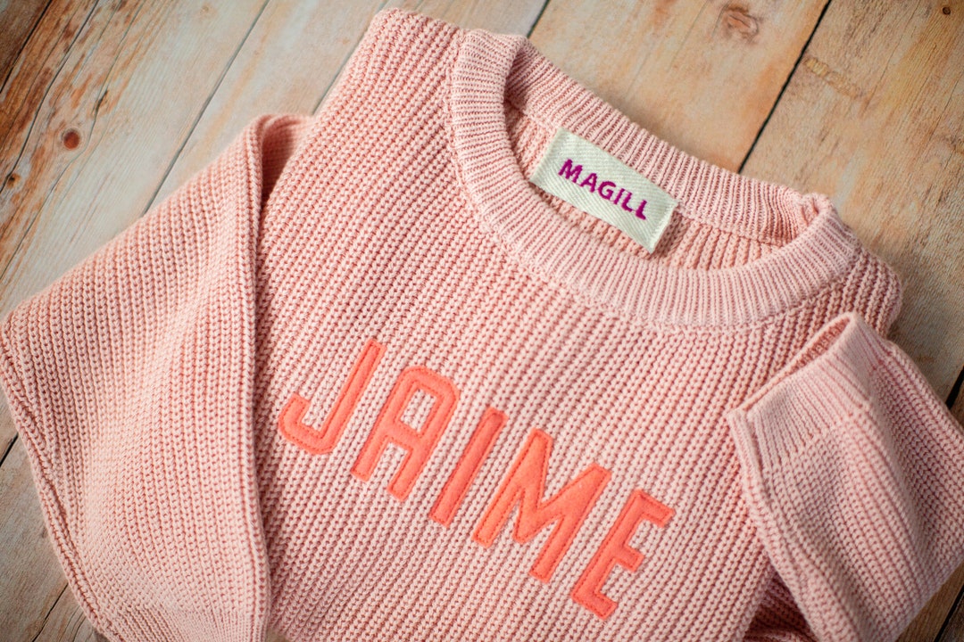 Baby Name Sweater Custom Baby Sweater Embroidered Baby Sweater Toddler