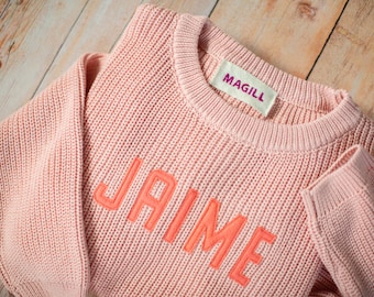 Baby Name Sweater Custom Baby Sweater Embroidered Baby Sweater Toddler Name Sweater Baby Crochet Sweater with Name Personalized Kid Clothing