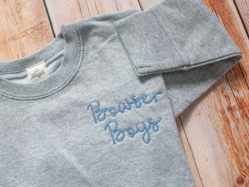 Sibling Matching Sweatshirt Embroidered Name Sweatshirt Girl Gift for Birthday Custom Embroidered Sweatshirt for Niece Birthday Gift Nephew image 4