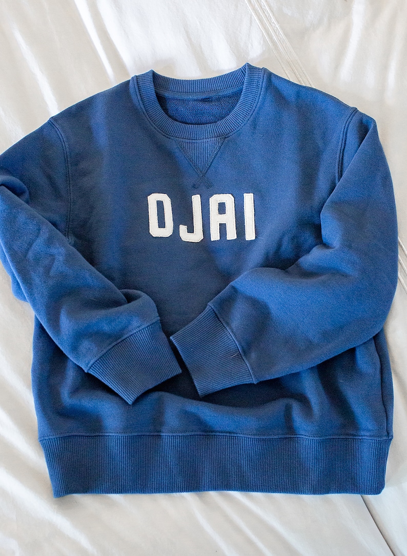 vintage sweatshirt kids toddler sweatshirt cool kids style Kids Ojai Sweatshirt; custom kids sweatshirt embroidered sweatshirt