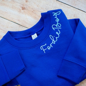 Sibling Matching Sweatshirt Embroidered Name Sweatshirt Girl Gift for Birthday Custom Embroidered Sweatshirt for Niece Birthday Gift Nephew image 2