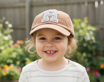 Baby Baseball Hat Varsity Letter | Toddler Girl Boy Custom Cap | Kids Monogram Hat Gift | Personalized Summer Birthday Hat