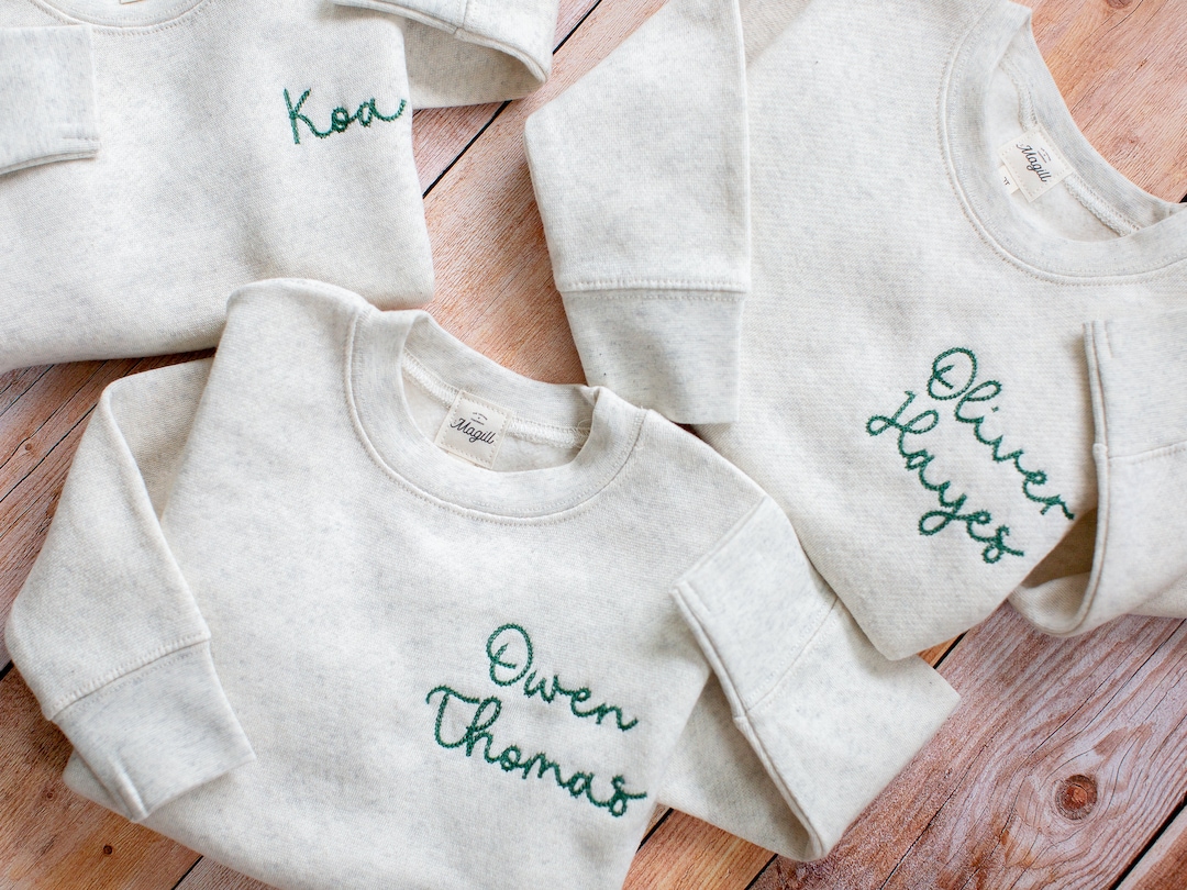 Embroidered Sweatshirt Toddler Neckline Name Sweatshirt Toddler Boy