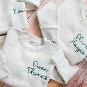 Embroidered Sweatshirt Toddler Neckline Name Sweatshirt Toddler Boy Sweatshirt Monogram Toddler Personalized Sweatshirt Kids Embroidered