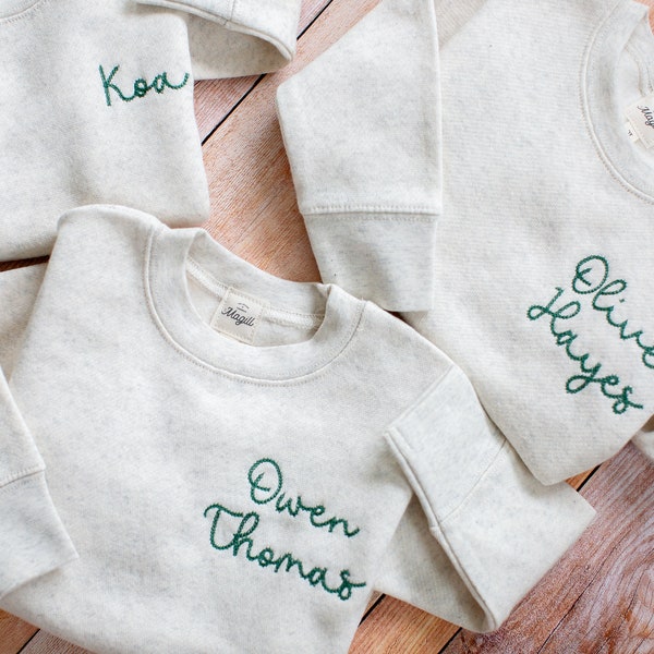 Embroidered Sweatshirt Toddler Neckline Name Sweatshirt Toddler Boy Sweatshirt Monogram Toddler Personalized Sweatshirt Kids Embroidered