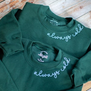 Sibling Matching Sweatshirt Embroidered Name Sweatshirt Girl Gift for Birthday Custom Embroidered Sweatshirt for Niece Birthday Gift Nephew image 1