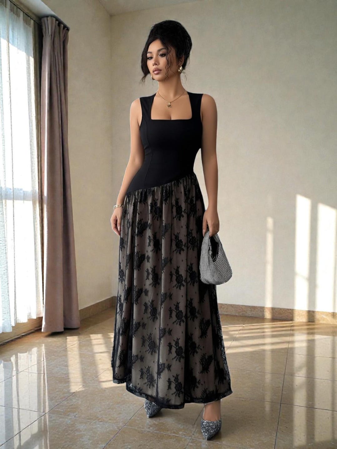 evening cocktail dresses Black Juliet 2417 Long Fitted Formal Prom Dress Size:43 Navy Dress up - Games