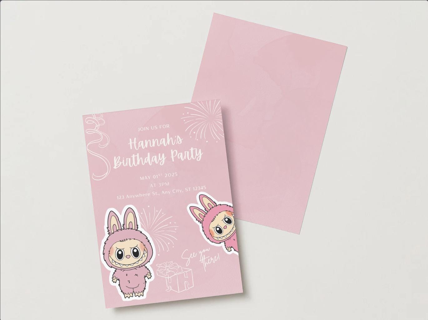 Customisable Labubu Birthday Invite - Etsy