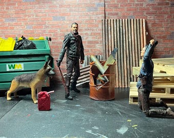 Diorama w skali 1:12, beczka na ropę, figurki, diorama, rzemiosło, kolekcje, przedmioty kolekcjonerskie, akcesoria, figurki akcji, ręcznie robione, tworzenie