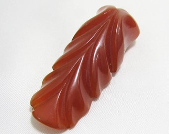 Art Deco Bakelite Dress Clip  - Butterscotch hat pin - 2.25"