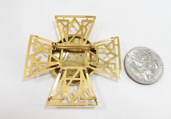 Maltese cross brooch - Freirich maltese cross bro… - image 5