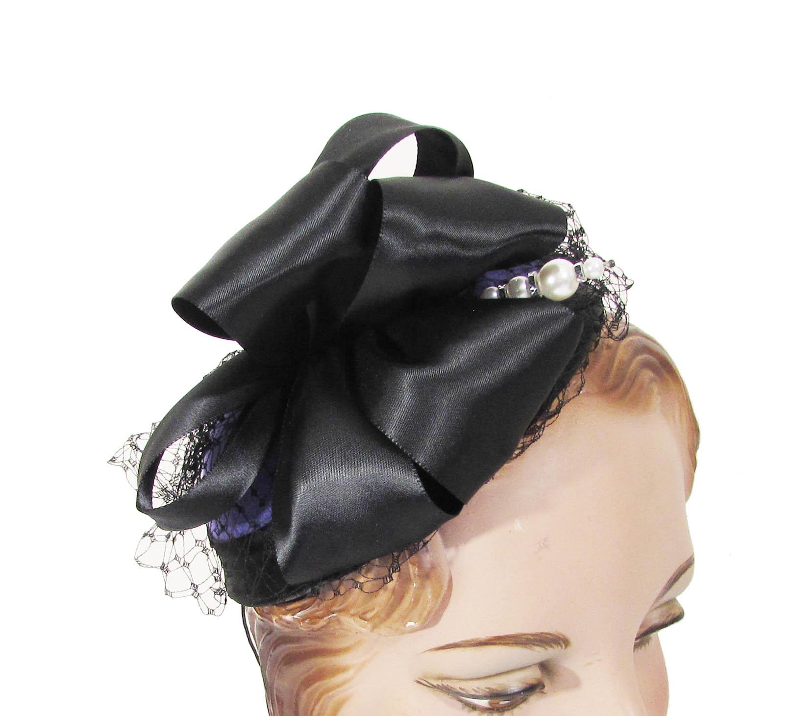 Bettmar vintage felt hot with a large bow and tulle Not my usual luxury style- but I had so much fun bringing  main image 3