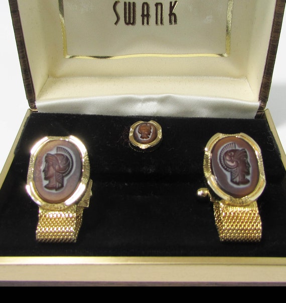 Swank Intaglio Cufflinks - Swank Mesh Wrap Cuff Li