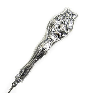 Alfiler de sombrero Art Nouveau de plata de ley - Estilo victoriano floral Gibson Girl
