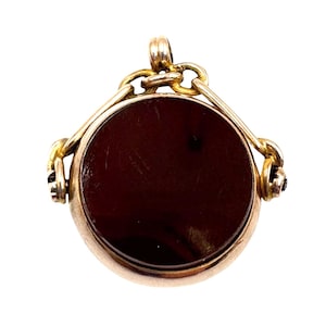 Antique 9ct gold bloodstone & agate swivel fob weight 4.1g