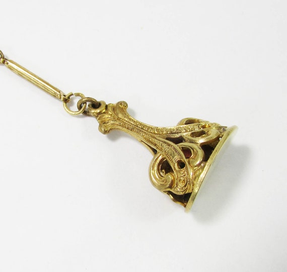 Gold filled Watch Fob - Gold Watch Chain - Antiqu… - image 3