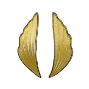 Boucles d'oreilles clips en argent sterling émaillé jaune guilloché Albert Scharning Norway, style scandinave
