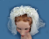 Vintage Wedding Lily of the Valley Headpiece & Veil - 1950s