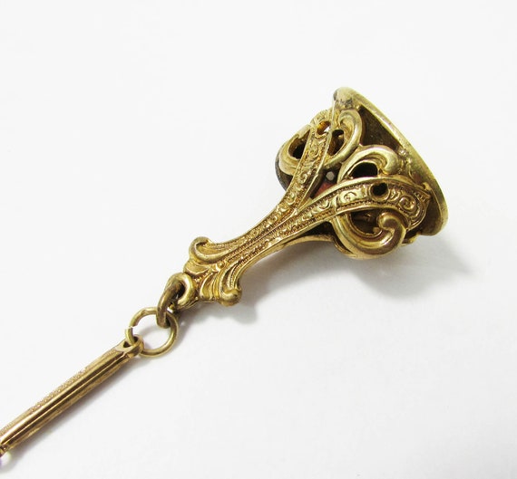 Gold filled Watch Fob - Gold Watch Chain - Antiqu… - image 6