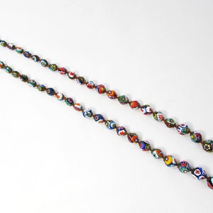 Vintage Millefiori Glass Bead Necklace 30 Colorful Beaded Necklace Italian Glass Necklace 画像 2