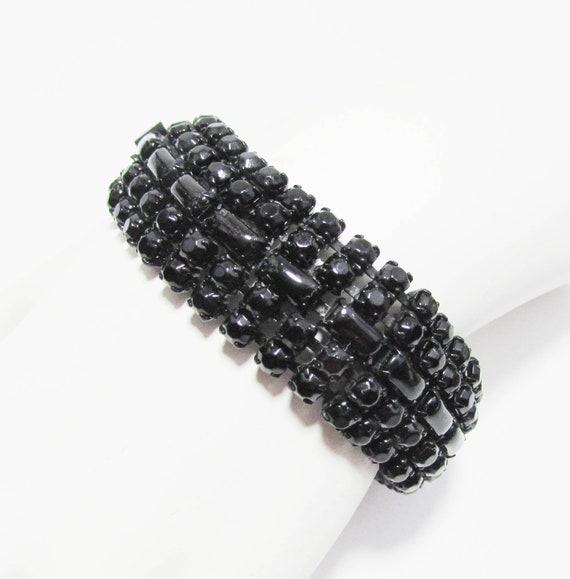 WEISS  bracelet, Weiss black ceramic "gems"  Brac… - image 5