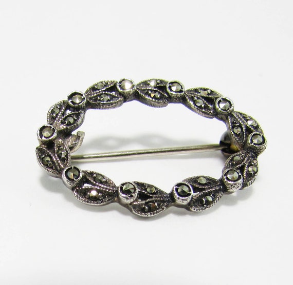 thumbnail image 2 of Vintage Style 925 Sterling Silver Marcasite 4 Strand Spacer Bar Bead – 19mm, Unbranded Jewelry Finding 2 of 4