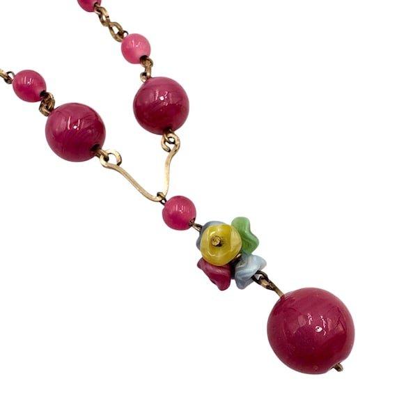 Art Deco Czech glass flower necklace - image 5