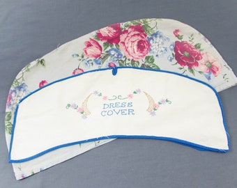 Hanger covers - Vintage Hanger Dress Covers, Closet Accessory - floral and embroidered - boudor accessories