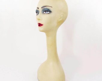 Vintage Swan Neck Mannequin Head 22" tall - Rubber feel finish