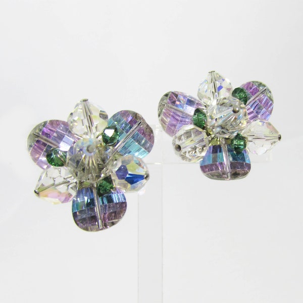 Vendome AB Crystal earrings - Vintage Vendome - Vendome  Screw Back Earrings