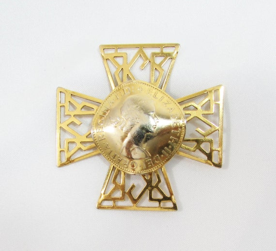 Maltese cross brooch - Freirich maltese cross bro… - image 2