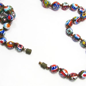 Vintage Millefiori Glass Bead Necklace 30 Colorful Beaded Necklace Italian Glass Necklace 画像 9