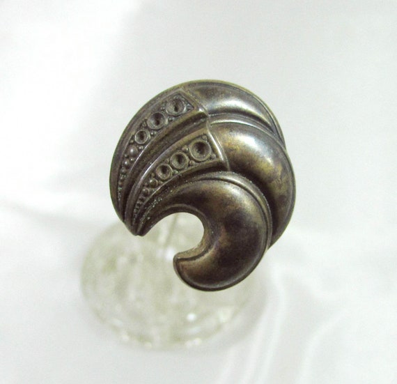 Swirled Brass Hat Pin -  Antique long hat pin - V… - image 1