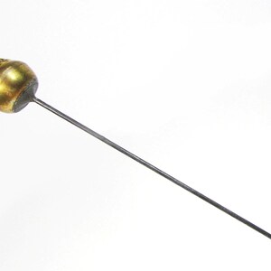 Antique British Royal Artillery Hat Pin Cannon & Crown Brass Ball Military Insignia image 8