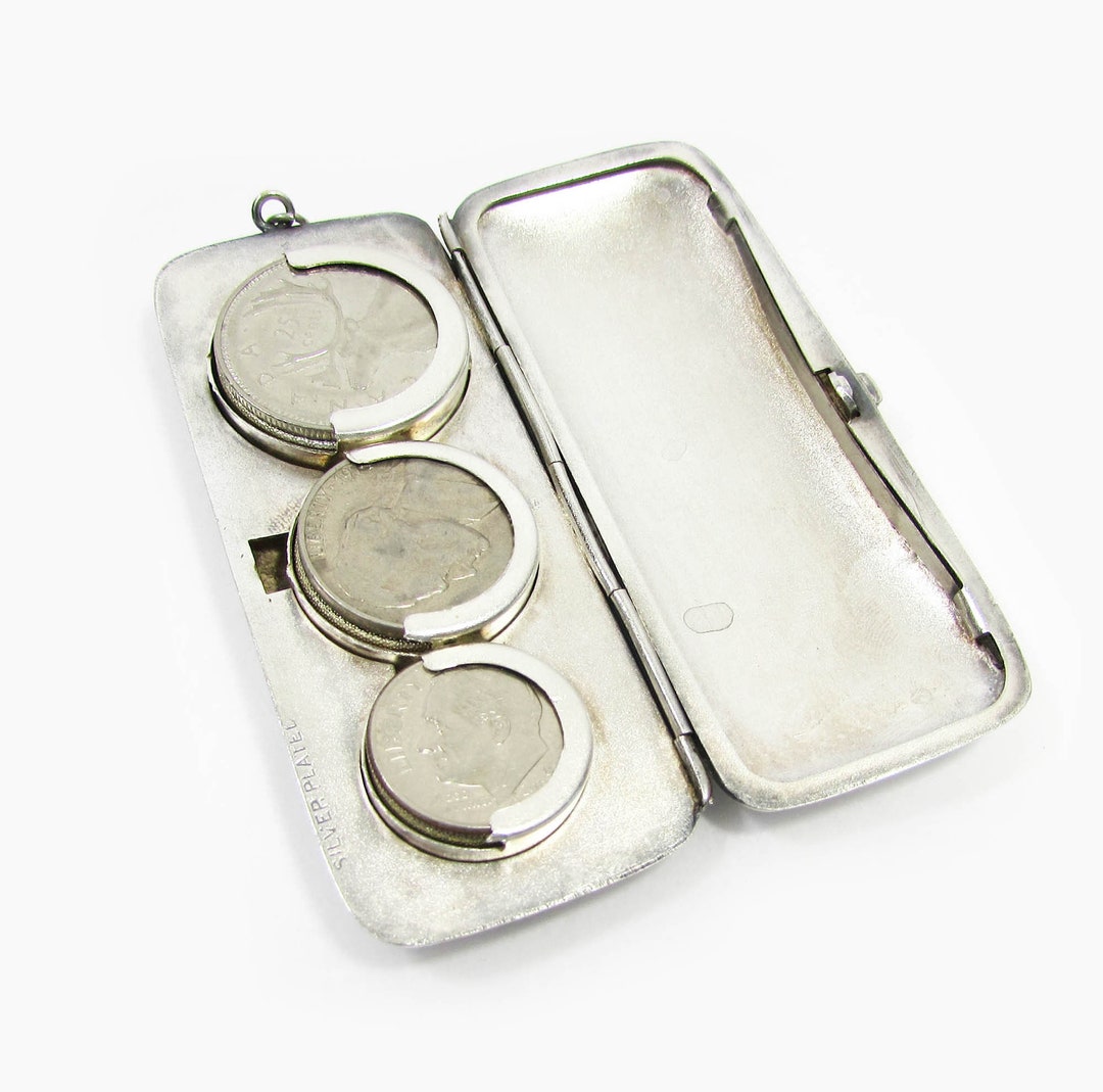 Silverplate Coin Holder Pendant Coin Holder, Purse Coin Holder Vintage