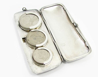 Silverplate Coin Holder - Pendant Coin Holder, Purse Coin Holder - Vintage coin holder - 1930s