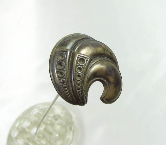 Swirled Brass Hat Pin -  Antique long hat pin - V… - image 2