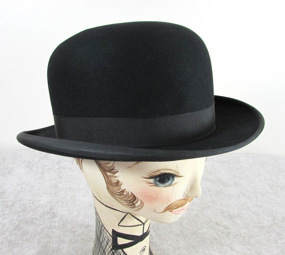 1920s Mens Black STETSON Derby Bowler Hat for Maur