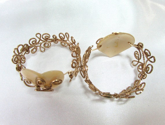 Antique Childs Heart Bracelets - Mother of Pearl … - image 5