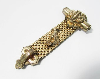 Womans Watch Chain -  pocket watch chain - Antique Gold Filled watch chain- Hand watch chain